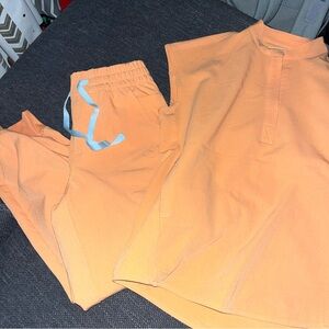 Figs Orange Scrubs Set